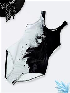 لباس شنا زنانه اسلیپ با رنگبندی خاص مشکی و سفید پشت قهرمانی اسپیدو ( Speedo )