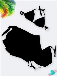 مایو سه تیکه زنانه مدل دامنی مشکی نابایجی ( Nabaiji ) بلند و پوشیده برای استخر