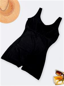 مایو پادار زنانه مشکی تک رنگ و کاپدار متحرک برای استخر برند شهره ( Shohreh )