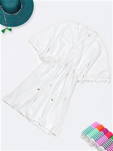 رومایو زنانه سفید رنگ حریری بصورت تن پوش و یقه هفت برند H & M