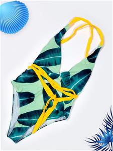 مایو زنانه اسلیپ برای استخر بصورت کاپدار متحرک برند شین ( shein ) سبز رنگ