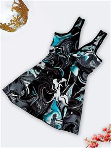 مایو دامن زنانه با طرح خاص آبرنگی جدید بصورت کاپدار متحرک برند اسپیدو ( Speedo )