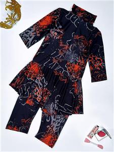 مایو پوشیده نیمه اسلامی زنانه مدل دامن دار و شلوارکی یکسره اسپیدو ( Speedo ) مشکی