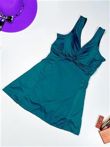 مایو دامنی زنانه شیک به رنگ سبز کله غازی با کاپ اسپیدو ( Speedo ) ضد کلر