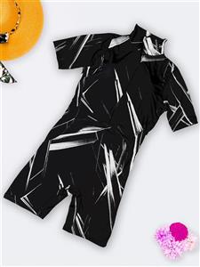 مایو زنانه نیمه پوشیده پادار و آستین دار نیمه اسلامی شیک اسپیدو ( Speedo ) خاکستری