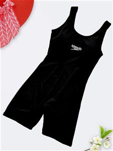 مایو زنانه پادار بلند مشکی رنگ بصورت کاپدار متحرک برای استخر اسپیدو ( Speedo )