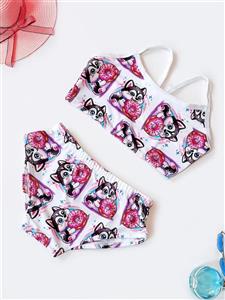 مایو دخترانه دو تیکه برای استخر بصورت نیم تنه مایویی طرح هاپوی گامبو اسپیدو ( Speedo )