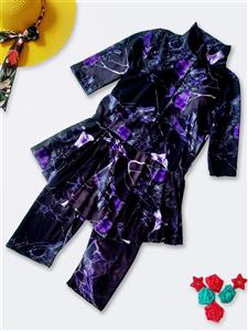 مایو اسلامی نیمه پوشیده زنانه مدل دامن دار و شلوارکی با کاپ اسپیدو ( Speedo )