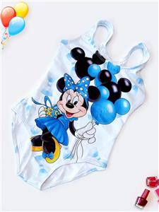 لباس شنا دخترانه برای استخر مدل اسلیپ یکسره میکی موس اسپیدو ( Speedo ) آبی
