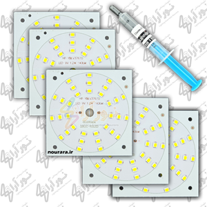 چیپ ال ای دی 30 وات درایور خور سفید مهتابی پک 5 عددی