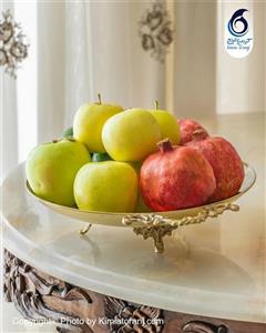 میوه خوری سه پایه دسته دار برنجی 
