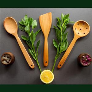 کفگیروقاشق چوبی مدل 1140246 مجموعه 3 عددی