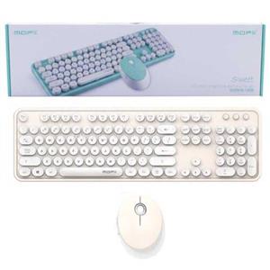 کیبورد و ماوس بی سیم مافی مدل MOFII SWEET PURE بژ