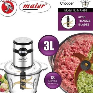 خردکن 3 لیتری مایر دیجیتال (اصلی)، 2 سرعته با کاسه پیرکس، 6 تیغه فولادی طلایی حک شده مایر ، غذا ساز ، میکسر، پسکرایه
