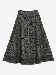 دامن زنانه فون حریر آستر دار مجلسی 20103 بُرنُس