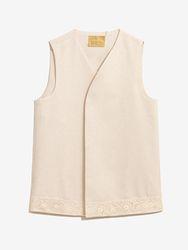 جلیقه لینن زنانه نوار دوزی شده لنا بُرنُس