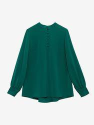 تونیک زنانه کرپ آستین بلند قواره آزاد کلاسیک مهرناز بُرنُس