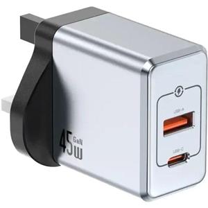 شارژر دیواری گرین لاین 45W مدل Green Lion GaN UK