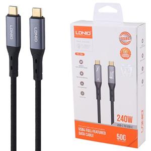 کابل دو سر تایپ سی فست شارژ 240 وات الدینیو TC-10C طول 0.5 متر