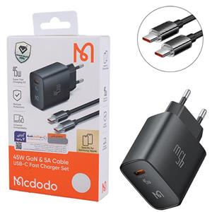 شارژر دیواری 45 واتی با کابل دوسر تایپ سی مک دودو مدل Mcdodo CH-508