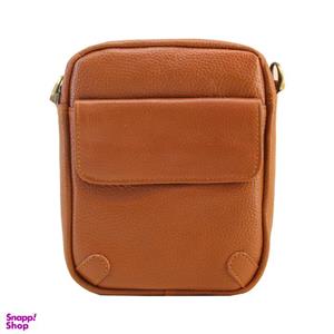 کیف دوشی مردانه چرم آرا مدل d021F عسلی