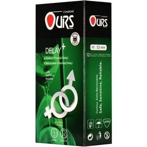 کاندوم کلاسیک اورز مدل دیلی پلاس بسته 12تایی Ours Delay Plus Condom 6990