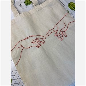 ساک خرید پارچه ای خندالو طرح هنری مدل توت بگ کد 7066