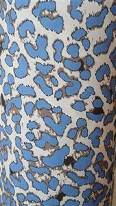 پارچه کرپ بوگاتی طرح پلنگی فیروزه ای