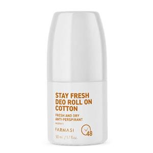 مام رول ضد تعریق زنانه فارماسی قهوه ای مدل کوتون farmasi cotton roll on