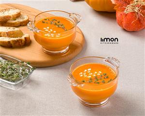 کاسه سوپ خوری لیمون 2عددی جنس شیشه ای درجه یک