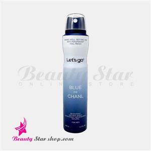اسپری دئودورانت مردانه لتس گو مدل blue de chanel  حجم 200 میلی لیتر