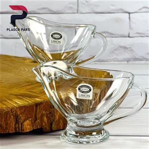 سس خوری جفتی شیشه ای دسته دار لیمون