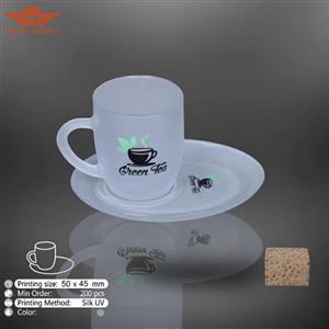 فنجان نعلبکی شیشه ای مدل 600 - کد 4048