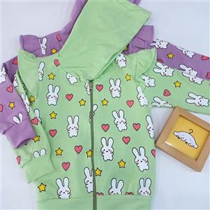 سویشرت دخترانه آستین چین دار خرگوشی