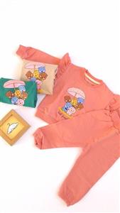 ست بلوز شلوار دخترانه خرسهای زیر چتر