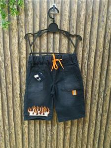 شلوارک جین ذغالی آتش
