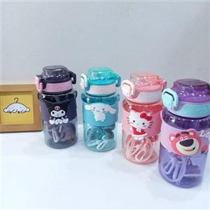 قمقمه اکرولیک نی دار 600 میل کمر سیلیکونی سانریو