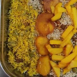 باقالی پلو اقتصادی با گوشت تازه گوسفندی هزینه  ارسال پس کرایه 