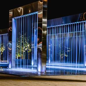 نازل آبنما بارانی 1و نیم متری دو ردیفه تمام استیل 304 همراه با چراغ والواشر فولکالر(ارسال از تیپاکس،پس کرایه)