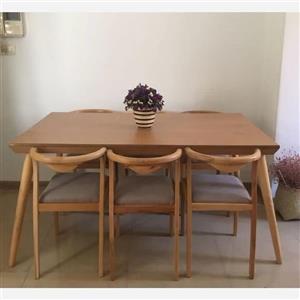 نهارخوری 6نفره چوب راش 