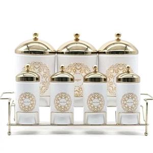 سرویس پاسماوری 7 پارچه دوما طوسی طلایی صدفی