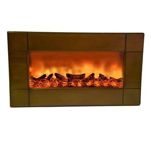 شومینه برقی شومینه بیستون مدل فریم چوبی HW100 با صدای آتش