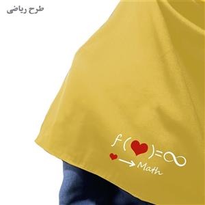 مقنعه کرپ طرحدار خردلی ریاضی