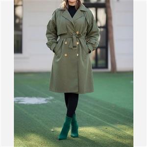 بارونی زنانه سانتانا پشت کتان گرم بالا آستر دار 