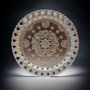 سینی چایی سیلور گرد بزرگ نقره ای طرح ترک Asena