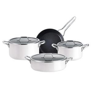 سرویس قابلمه و تابه لعابی 7 پارچه مادام کوکو مدل Titanyum