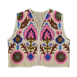 جلیقه زنانه مدل شکوفه سوزن دوزی