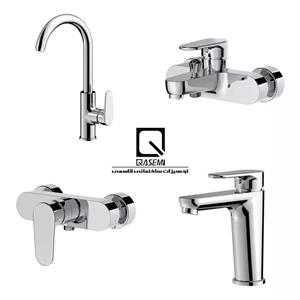 ست شیرآلات کاویان کروم براق روشویی ظرفشویی حمام توالت