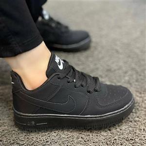 کتونی نایک لژدار مشکی سفید زنانه دخترانه بندی طبی سبک راحتی پیاده روی کفش ونس نایکی NIKE لژ دار چرم رانینگ ورزشی شیک پنج