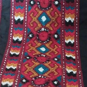 نوار  (یراق) سنتی بلوچی دوزی کاموا بافت نقش برجسته  طول 50 سانت